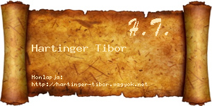 Hartinger Tibor névjegykártya